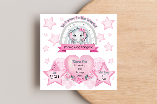 Personalised Welcome to the World Baby Girl Card