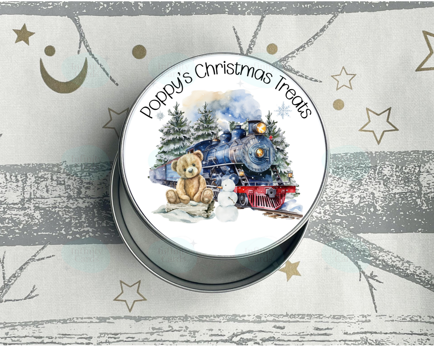 Personalised Teddy Bear Christmas Treats Tin