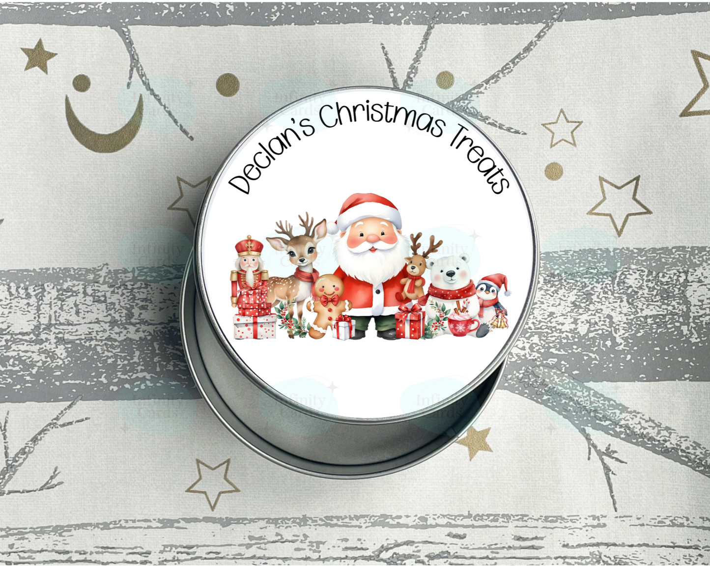 Personalised Santa Christmas Treats Tin