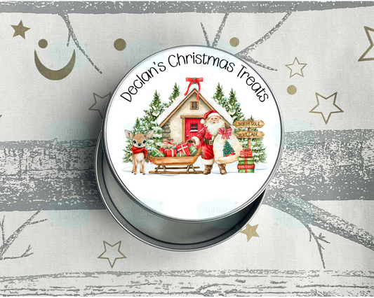 Personalised Santa Christmas Treats Tin