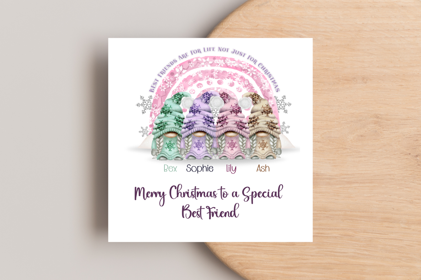 Personalised Best Friend Gonk Christmas Card