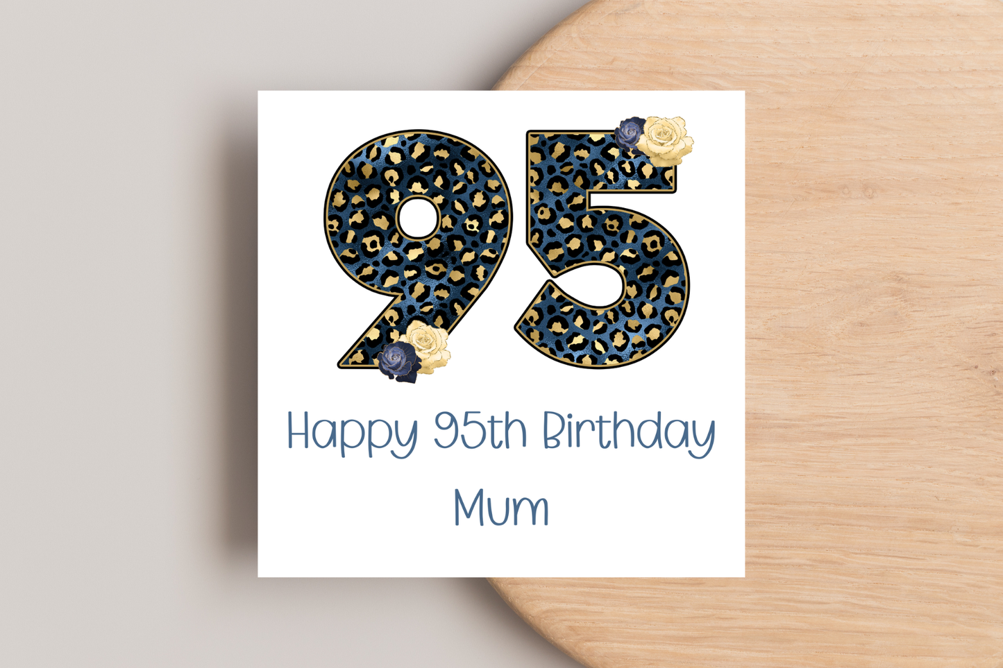 Personalised Leopard Print 95th Birthday Card