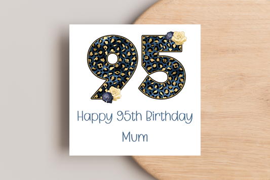 Personalised Leopard Print 95th Birthday Card