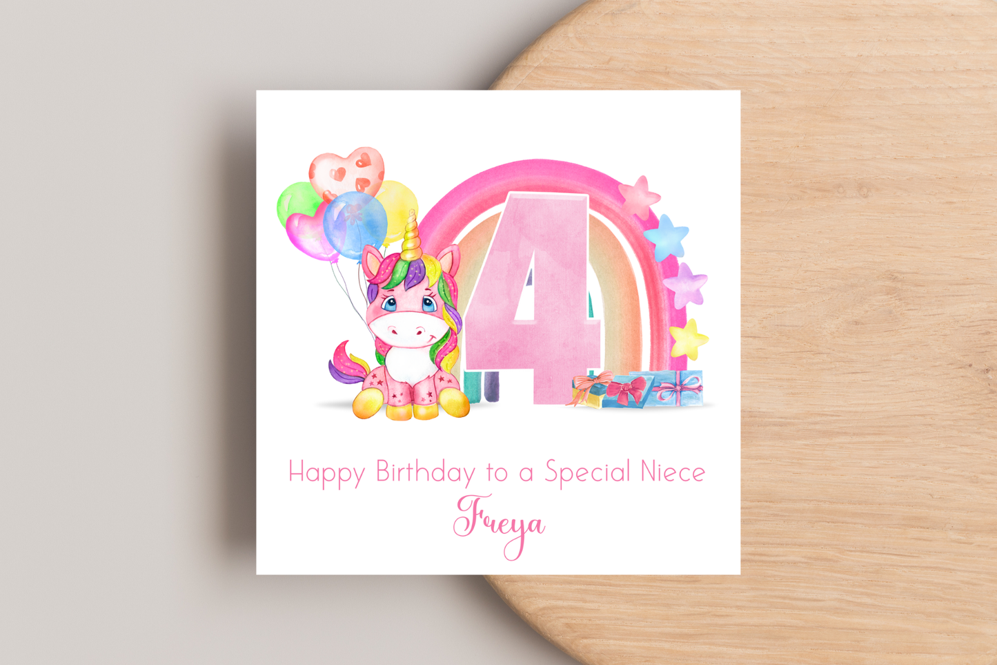 Personalised Unicorn Birthday Card