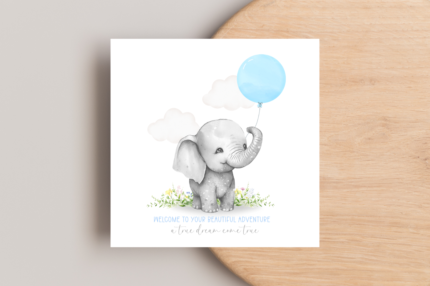 Elephant New Baby Arrival Card