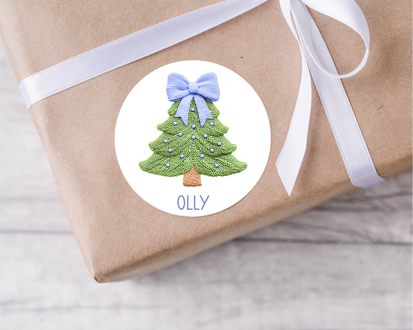 Personalised Christmas Tree Christmas Present Labels