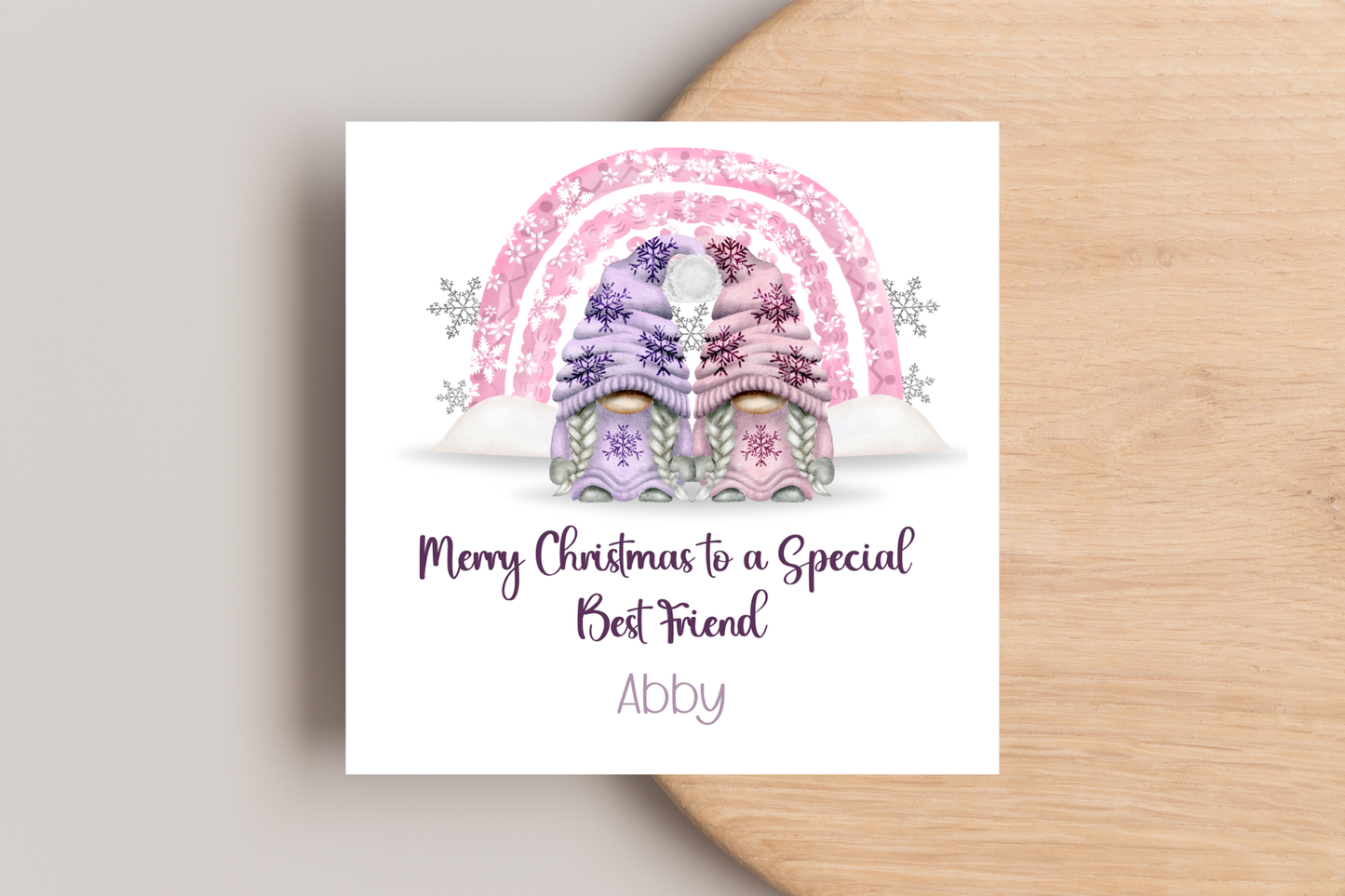 Personalised Best Friend Gonk Christmas Card