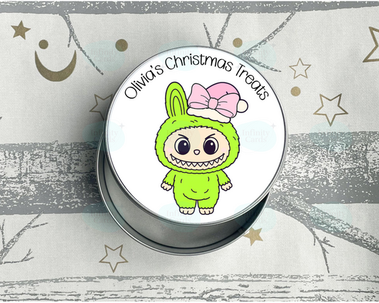 Personalised Labubu Christmas Treats Tin