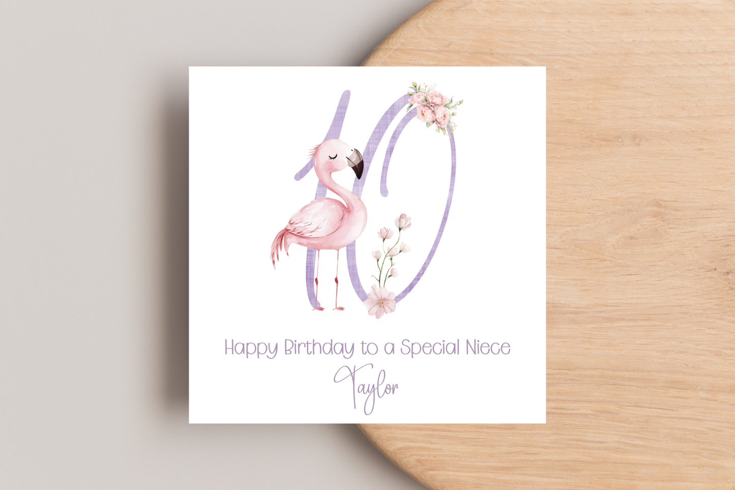Personalised Flamingo Birthday Card