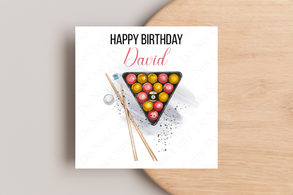 Personalised Pool Birthday Card
