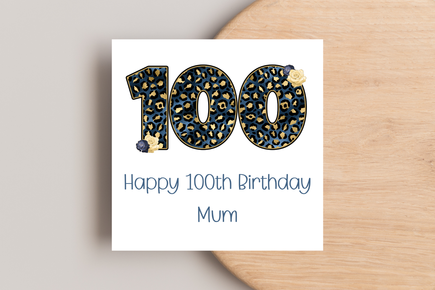 Personalised Leopard Print 100th Birthday Card