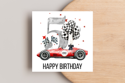 Racing Car Birthday Card