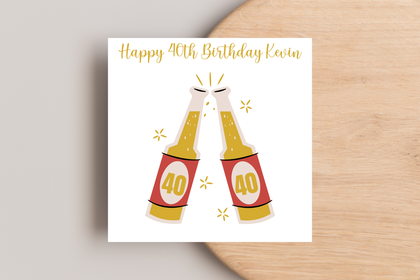 Personalised Cheers! Beer bottle Birthday Card