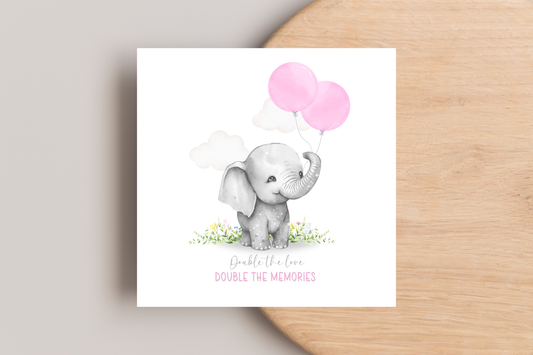 Double the Love, Double the Memories Twins Arrival Card