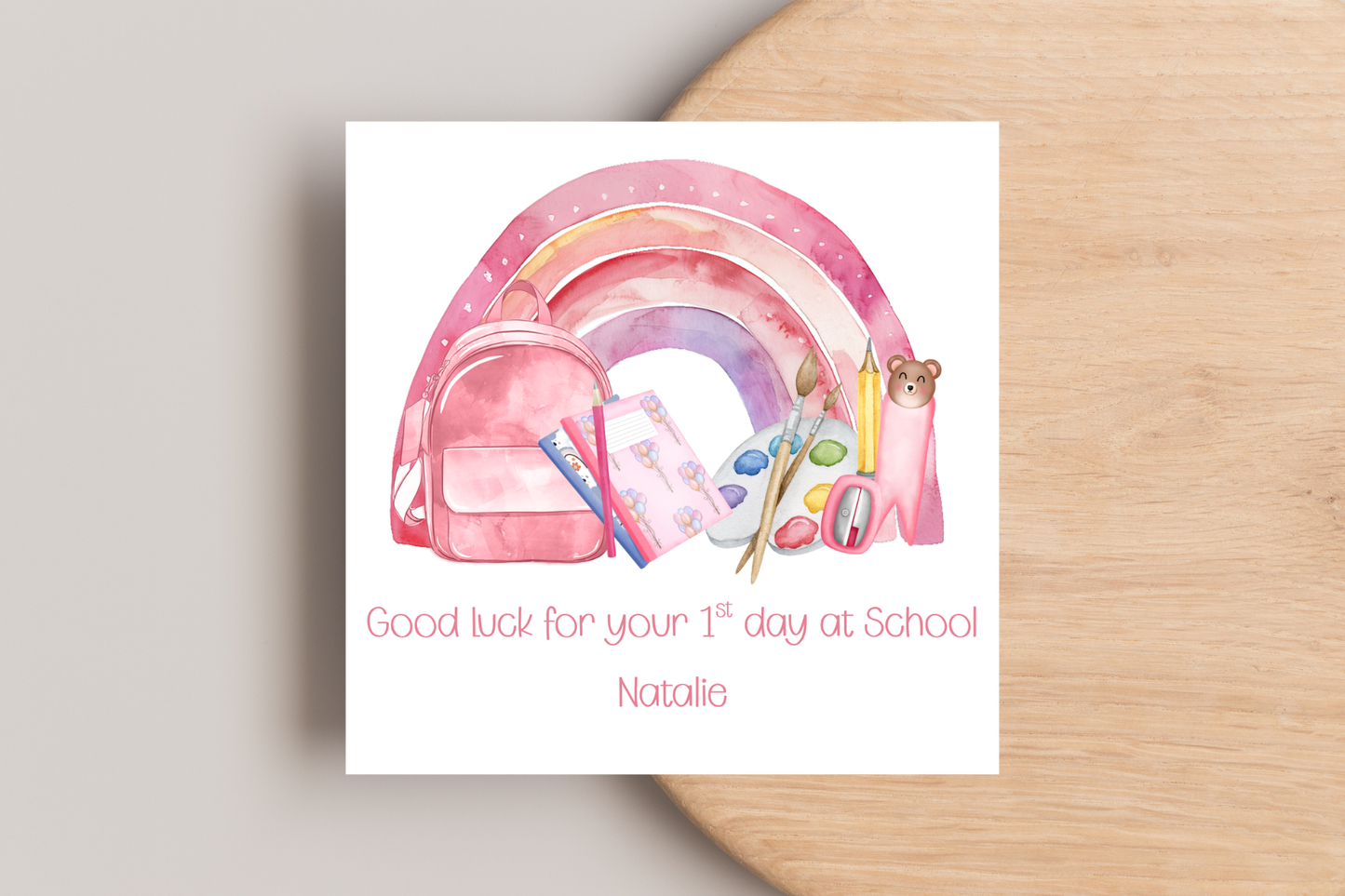 Personalised Good Luck On Your First Day of School Card