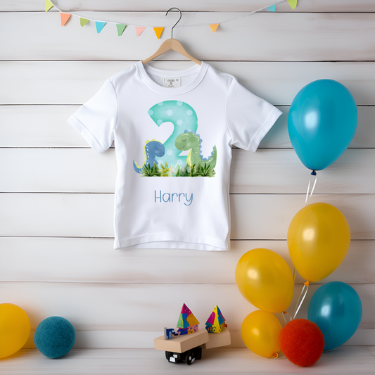 Personalised Dinosaur Birthday T shirt