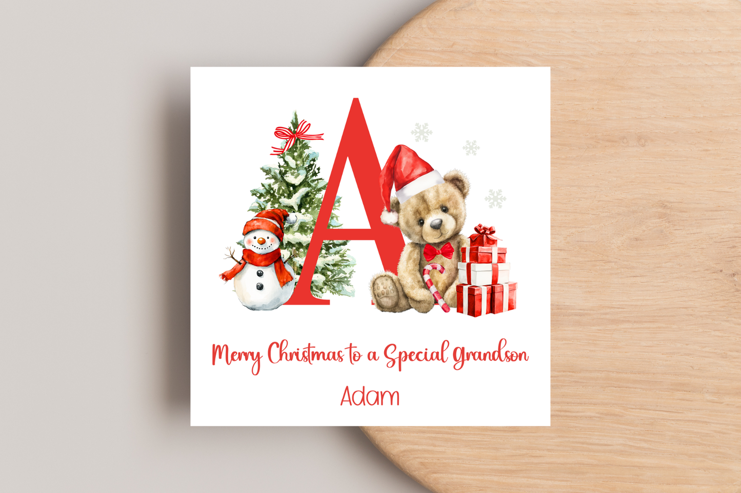 Personalised Teddy Bear Christmas Card