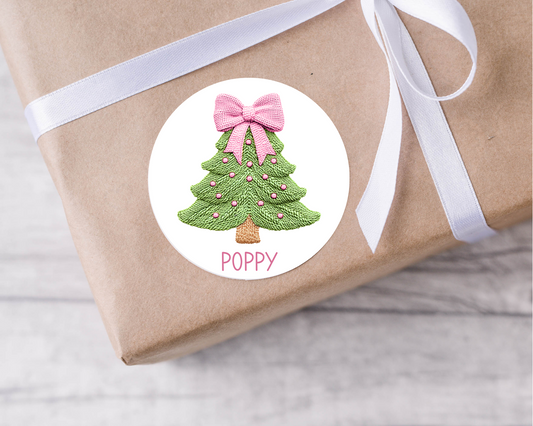 Personalised Christmas Tree Christmas Present Labels