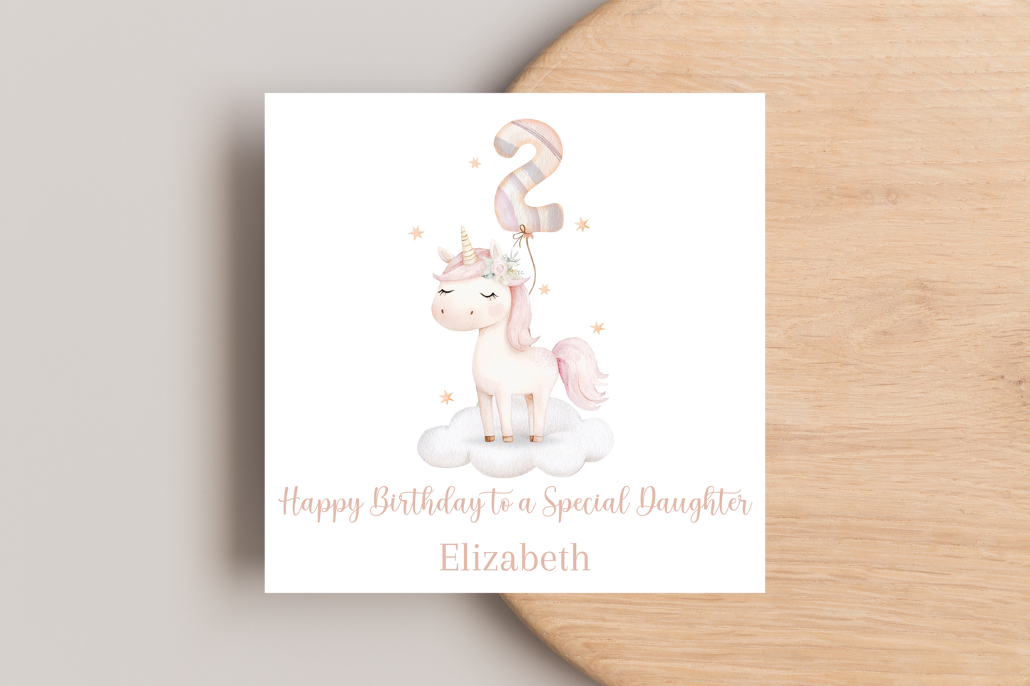 Personalised Unicorn Balloon Birthday Card