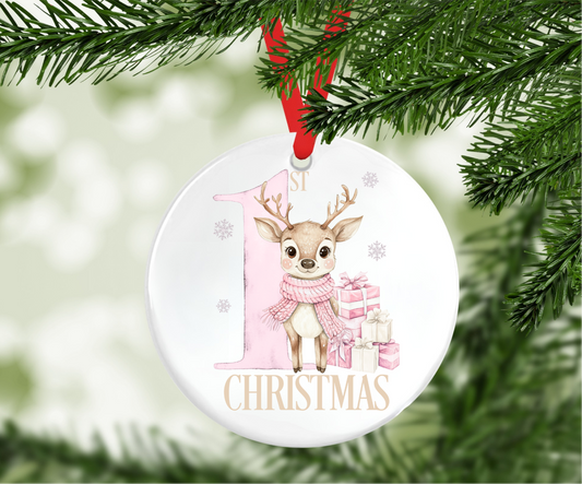 Reindeer 1st Christmas Tree Decoration