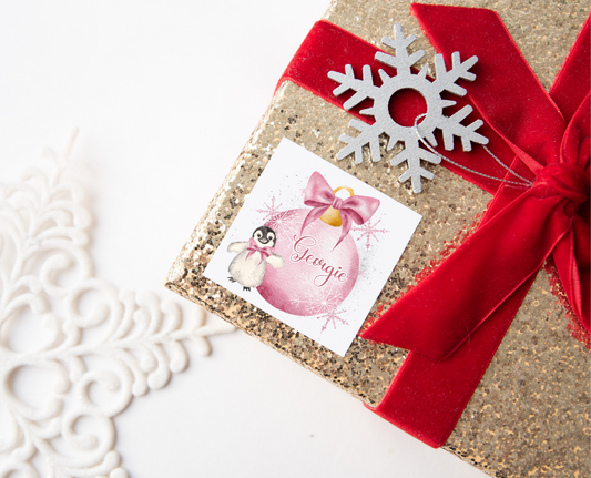 Personalised Christmas Bauble Christmas Present Labels