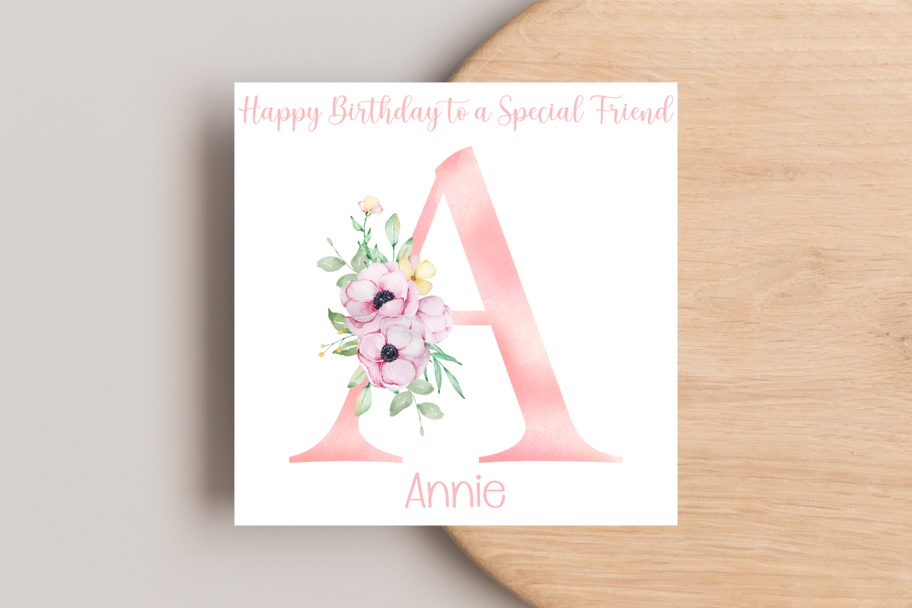 Personalised Initial Birthday Card for Her | Floral Design | Customisable