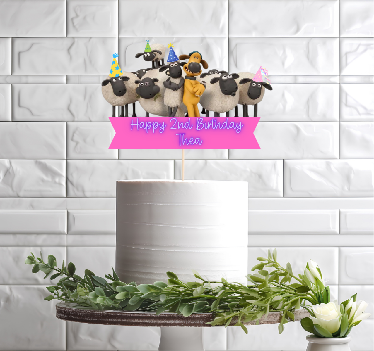 Personalised Shaun the Sheep Cake Topper