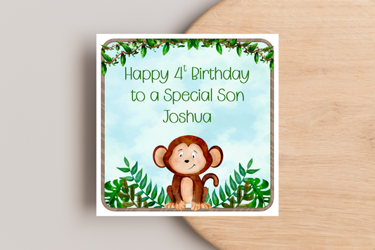 Personalised Jungle Animal Themed Birthday Card
