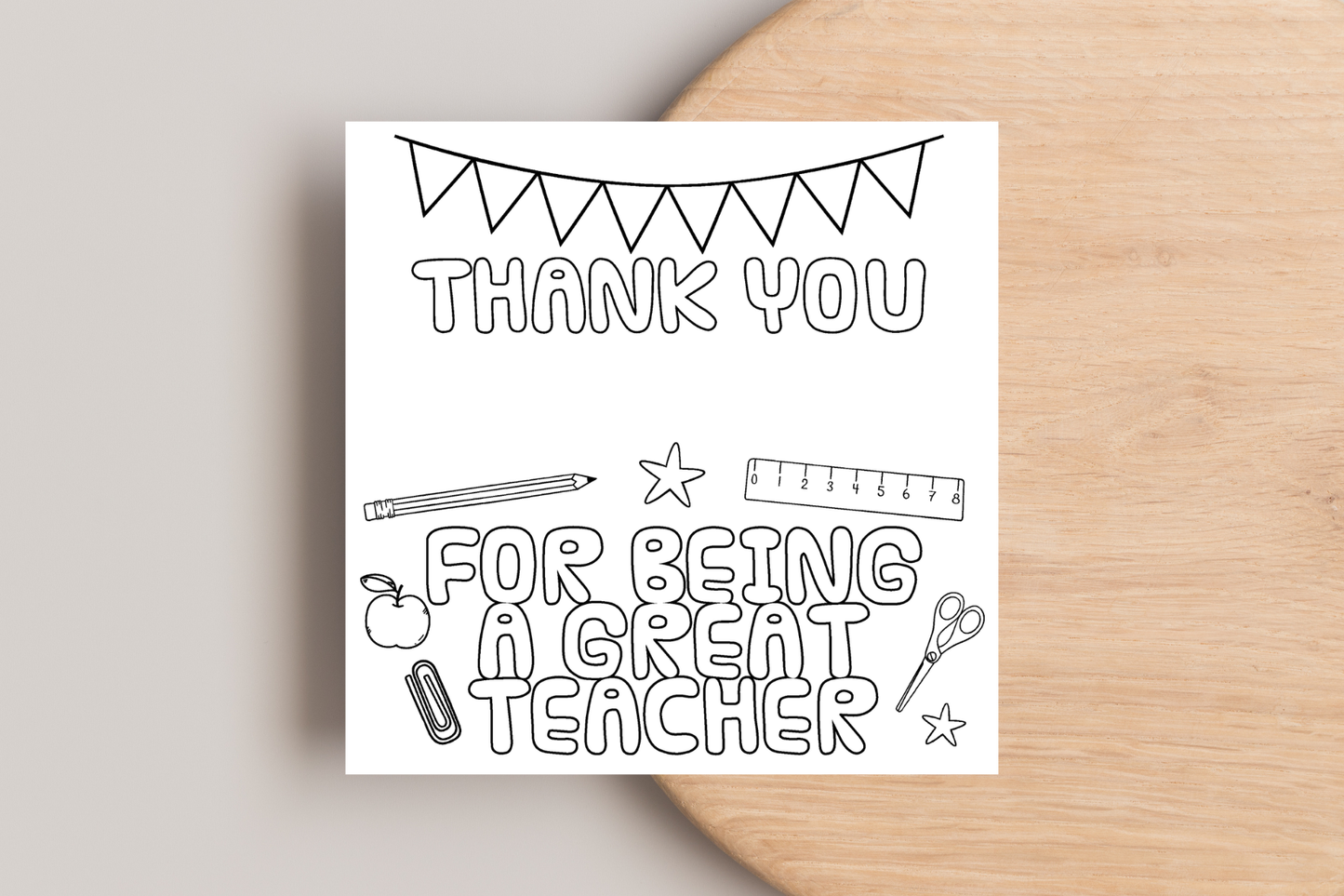 Thank You For Being a Great Teacher Colour In Card