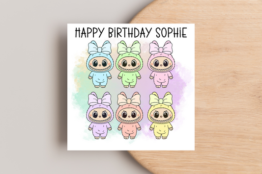 Personalised Labubu Birthday Card