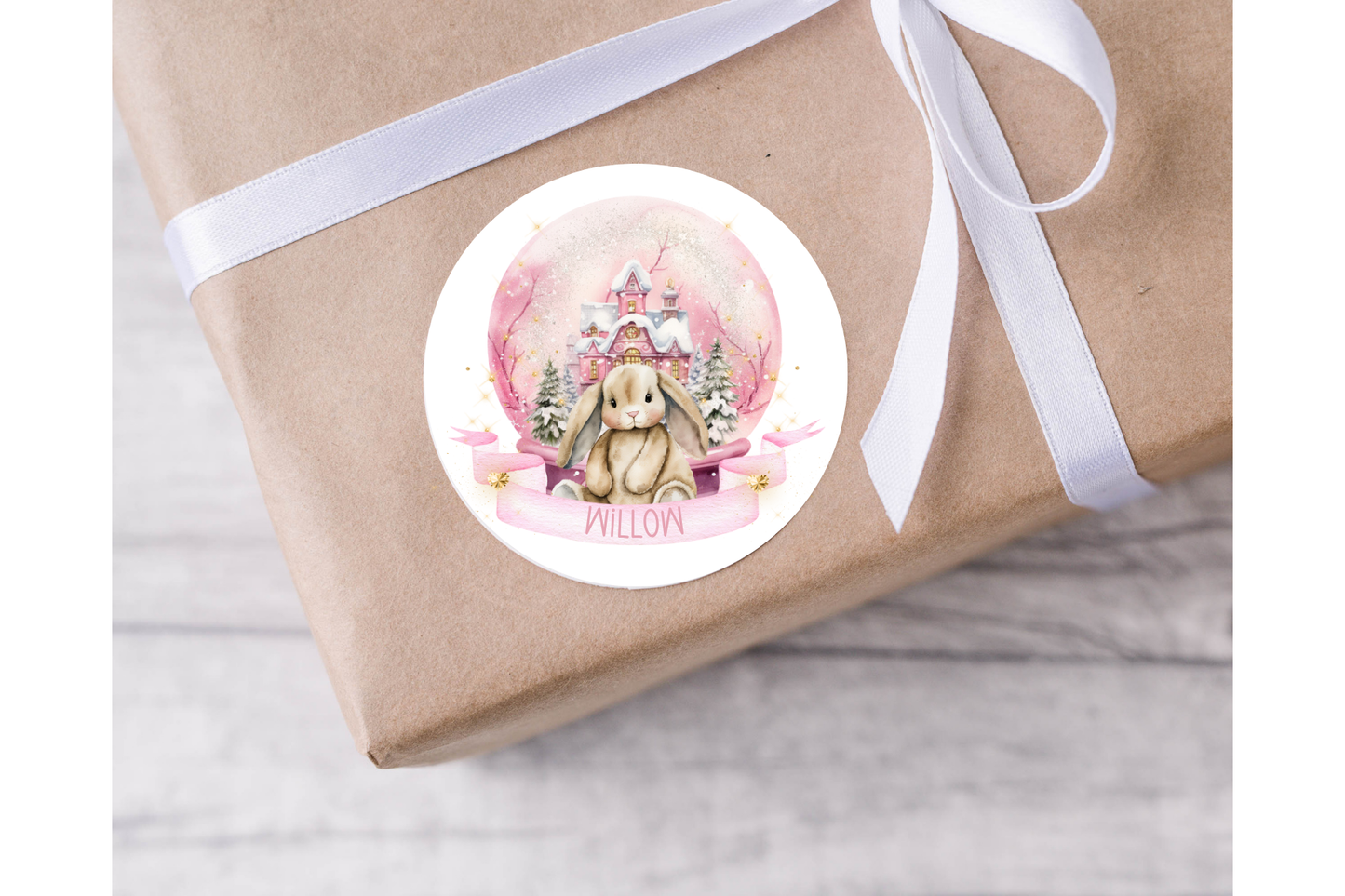Personalised Christmas Bunny Christmas Present Labels