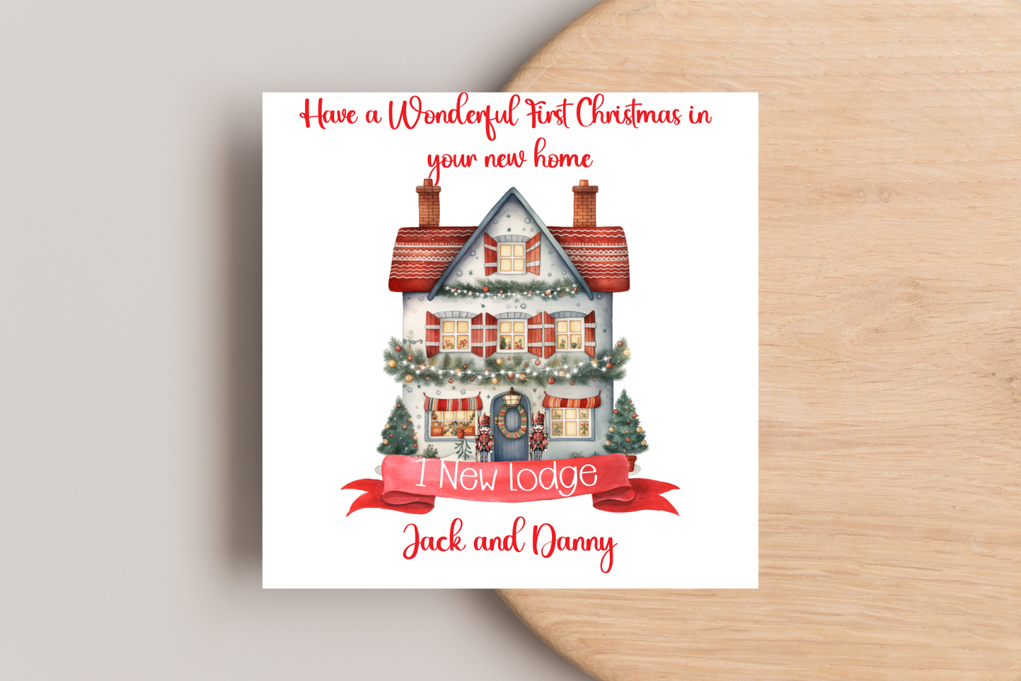 Personalised 1st Christmas in New Home Christmas Card