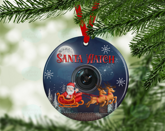 Personalised Santa Watch Tree Decoration