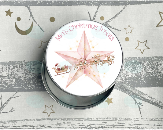 Personalised Star Christmas Treats Tin