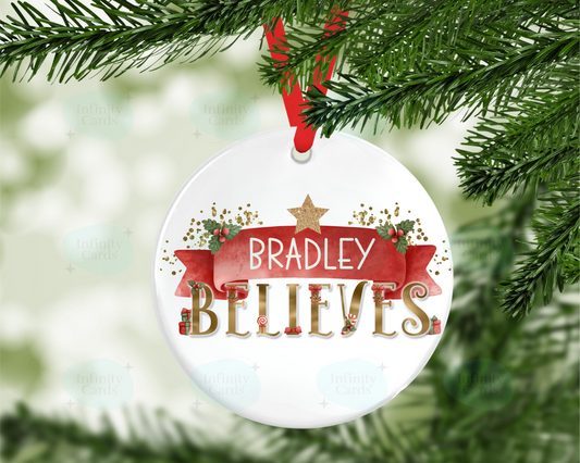Personalised Believes Tree Decoration