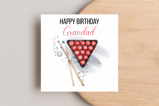 Personalised Snooker Birthday Card