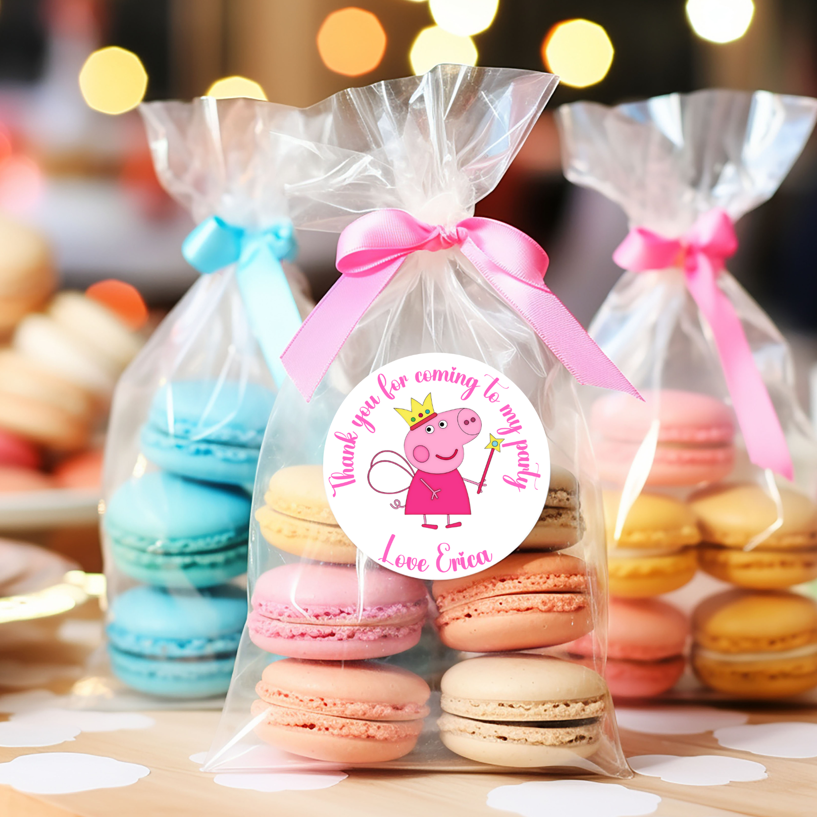 24 X Peppa Pig Thank You For Coming To My Party Stickers: Personalise Your Party Favours!