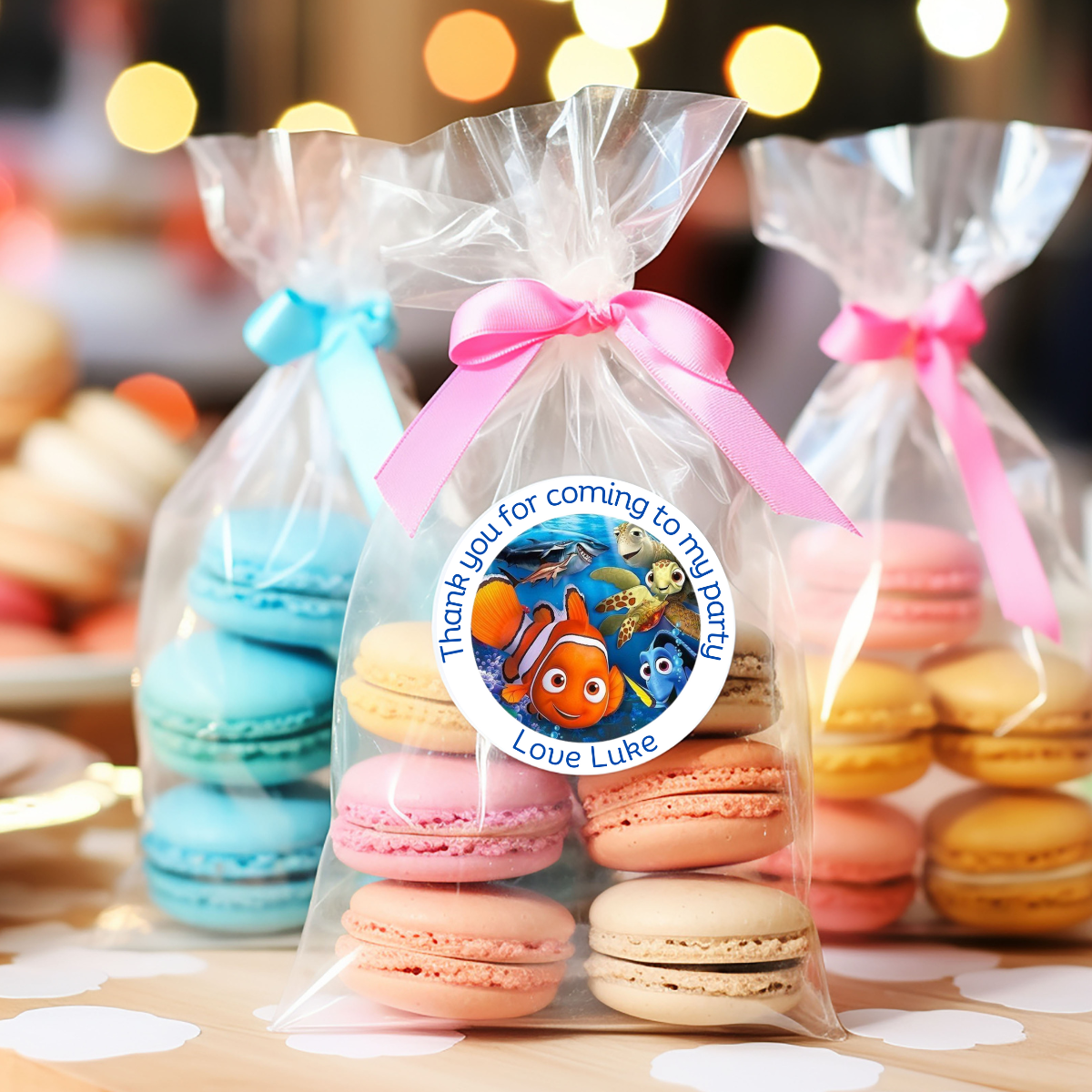 24 X Finding Nemo Thank You For Coming To My Party Stickers