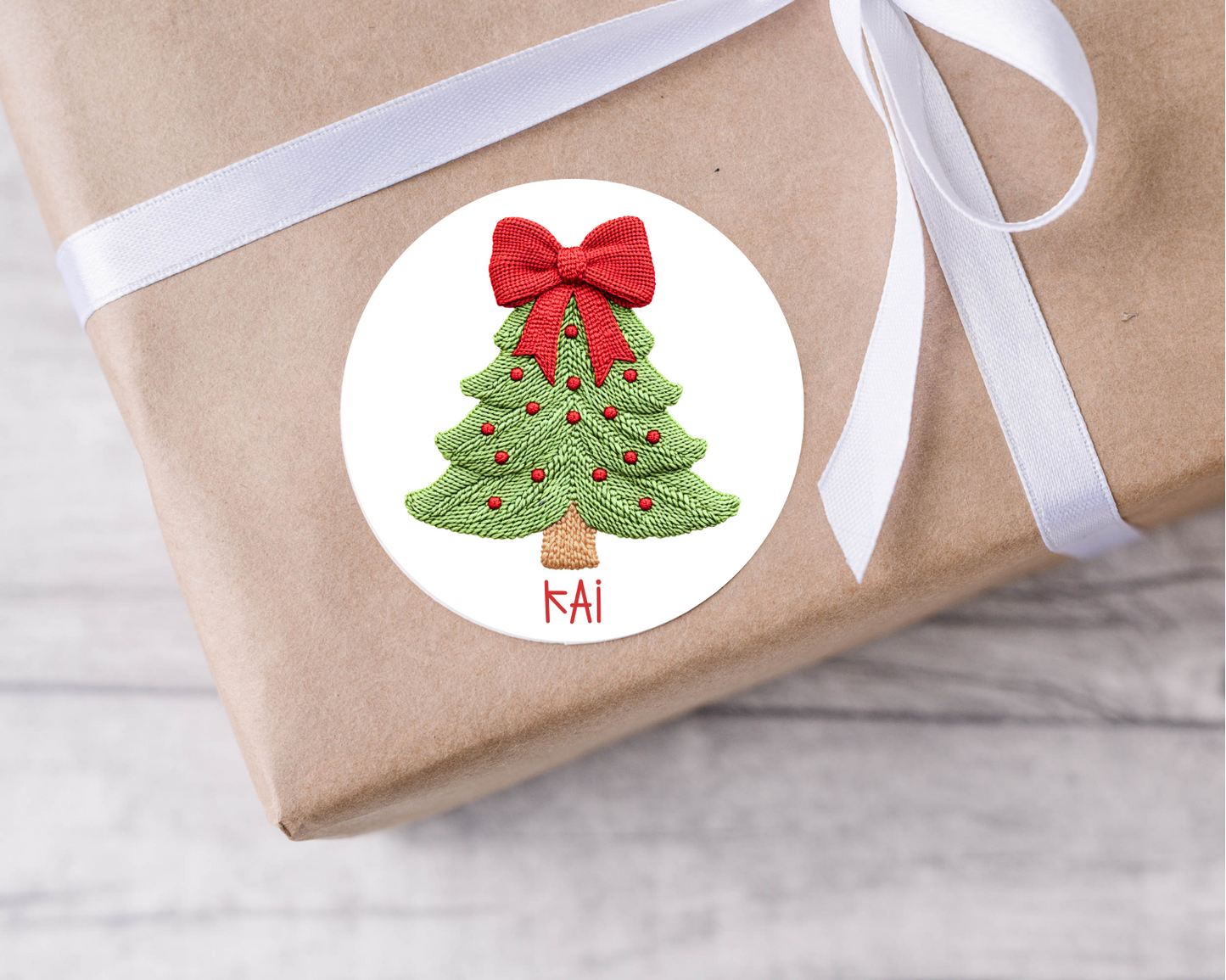 Personalised Christmas Tree Christmas Present Labels