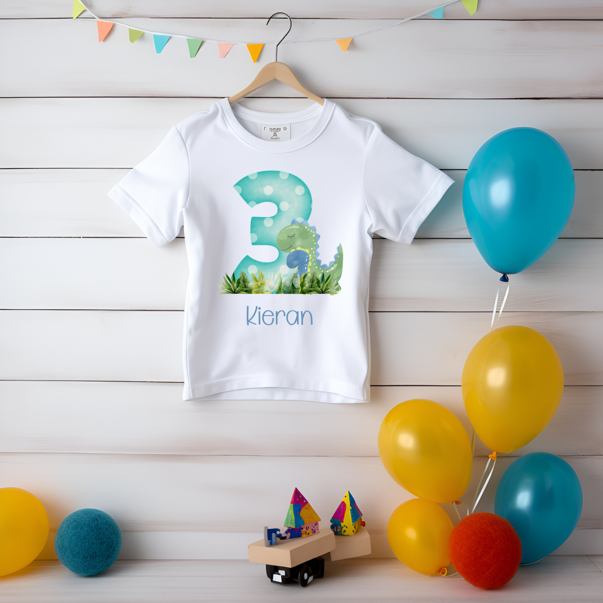 Personalised Dinosaur Birthday T shirt