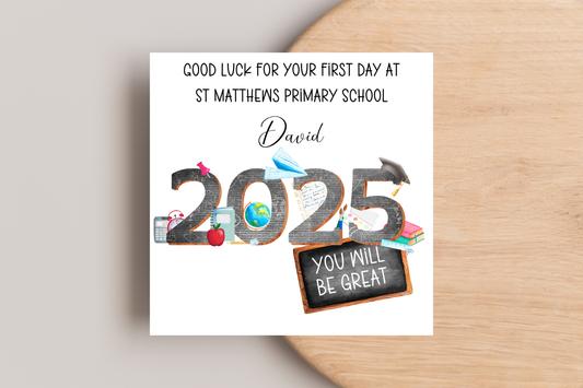 Personalised First Day of School 2025 Card