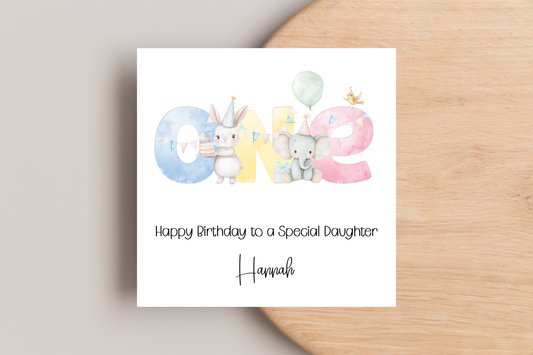 Personalised Party Animal Birthday Card