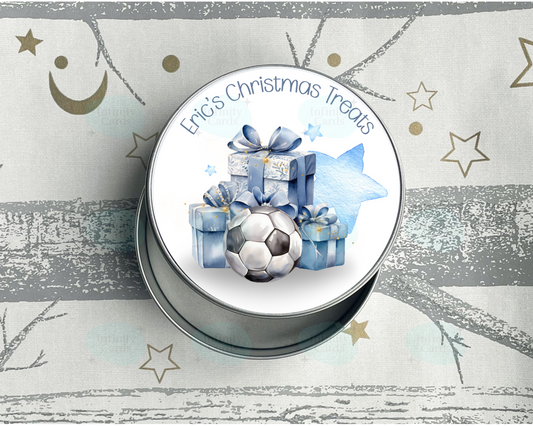 Personalised Football Christmas Treat Tin