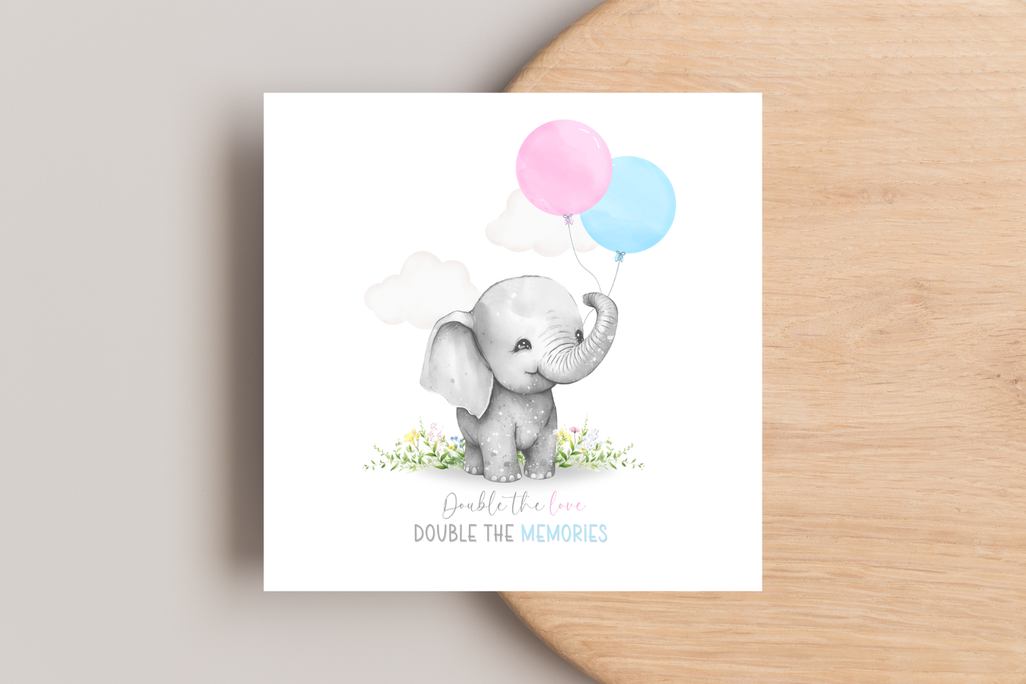 Double the Love, Double the Memories Twins Arrival Card