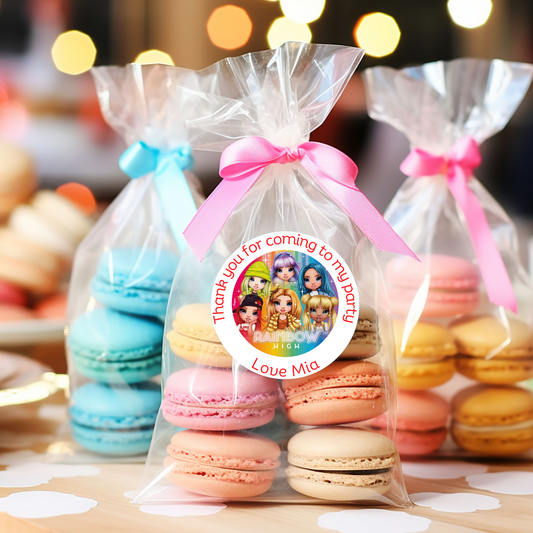 24 X Rainbow High Thank You For Coming To My Party Stickers