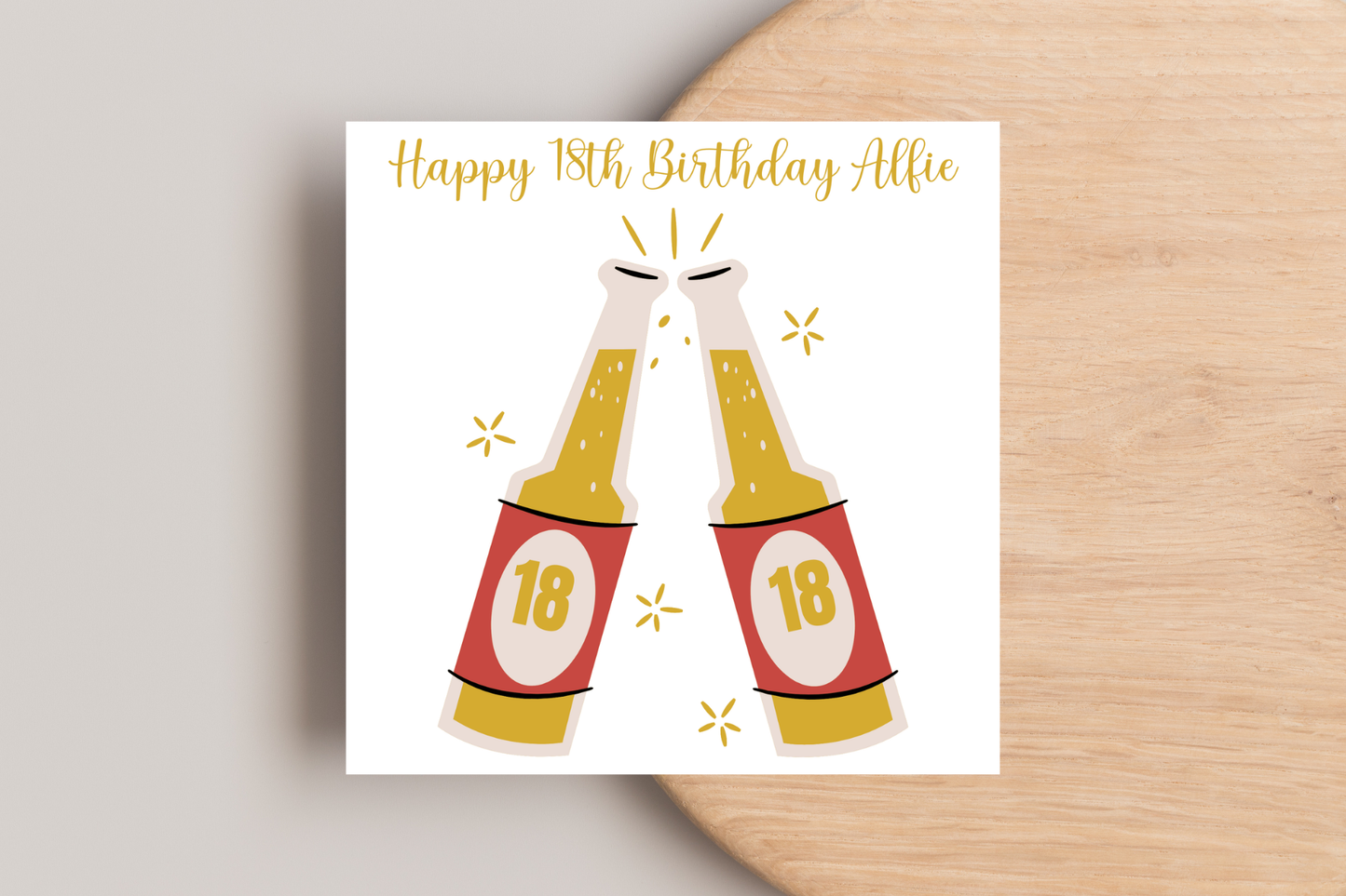 Personalised Cheers! Beer bottle Birthday Card