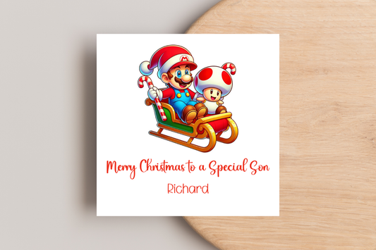 Personalised Mario Christmas Card