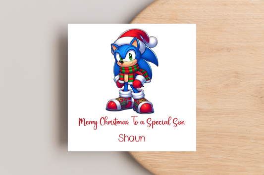 Personalised Sonic Christmas Card