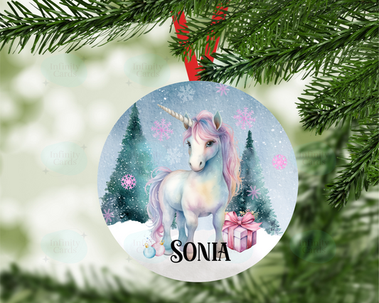 Personalised Unicorn Tree Decoration
