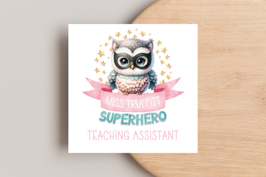 Personalised Superhero Teacher Card